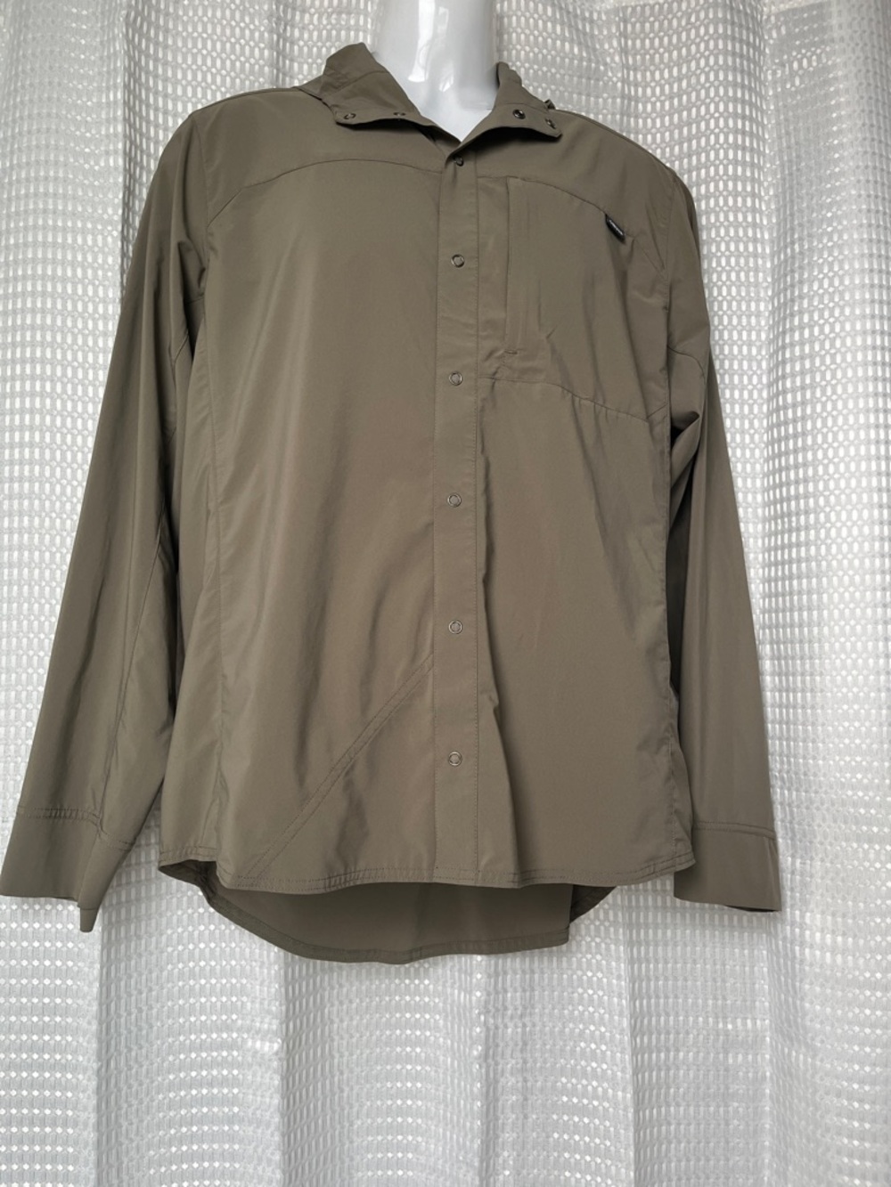 Orvis PRO Hooded Long Sleeve Button Up Shirt Men's M Olive Green - Picture 2 of 11